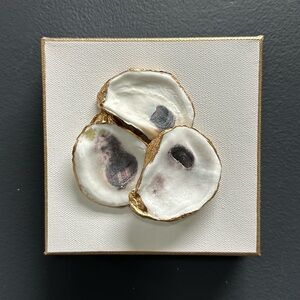 Gold Gilt Trimmed Oysters on canvas